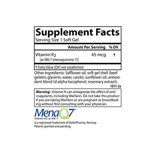 Labs Vitamina K2-7 45 MCG Softgels, 90 Unidades – Suplemento Mineral de Alta Qualidade - Carlson
