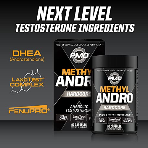 Sports Methyl Andro com DHEA Amplifica Testosterona para Crescimento Muscular Magro e Ganho de Força – Desempenho em Levantamento de Peso e Treino – Suplemento Alimentar (90 Cápsulas Vegetarianas) - PMD