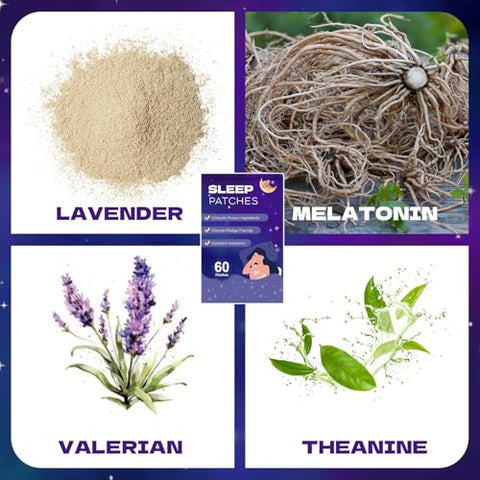 RAAYAM - Patches de Sono, 60 Unidades – Patches de Sono Profundo Atualizados para Adultos, Natural e Eficiente, Ingredientes de Ação Rápida, para Homens e Mulheres, Fácil de Usar Durante Toda a Noite