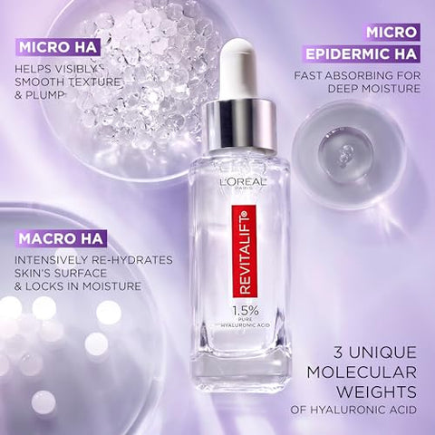 L'Oreal Paris - L’Oreal Paris Revitalift Serum Facial Ácido Hialurônico Puro 1.5%, Hidratação – 30ml