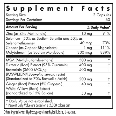 InflaMed: Suplemento para Saúde das Articulações – Suporte para Homens – 60 cápsulas – 500mg - Allergy Research Group