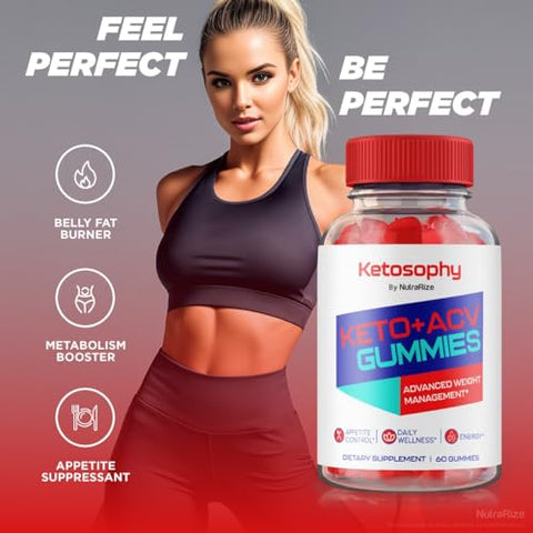 NutraRize - (2 Pacotes) Ketosophy ACV Keto Gummies Avançado para Perda de Peso, Ketosophy ACV Keto, Suplemento Multivitamínico de Vinagre de Maçã, Keto ACV Ketosophy Vitamina Ácido Fólico KetosophyACV (120 g)