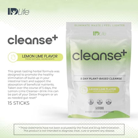 Limpeza – Limão-Lima | Pó para Bebida de Limpeza – Fórmula de Reinicialização Intestinal de 5 Dias para Eliminação Saudável e Absorção de Nutrientes – para Saúde Digestiva e Intestinal – 5 Sticks - IDLife