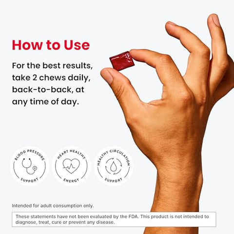 SuperBeets Heart Chews Advanced – 100mg de CoQ10 + Beterraba - humanN