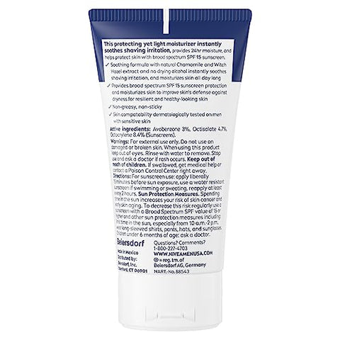 Loção Facial Sensível com FPS 15, Protetor Solar de Amplo Espectro, Kit com 3 Tubos de 75 ml - Nivea Men