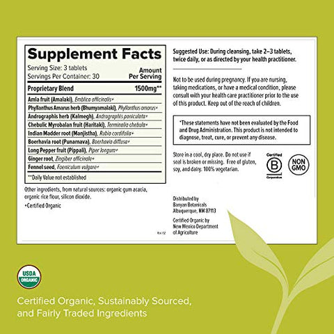 Total Body Cleanse – Suplemento Orgânico de Desintoxicação com Amla | Marca Banyan Botanicals - Banyan Botanicals