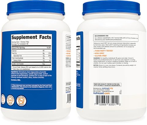 Óleo em Pó Nutricost C8 MCT 2LBS (32oz) – 95%% C8 MCT em Pó