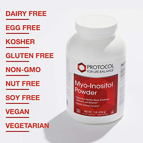 PROTOCOL FOR LIFE BALANCE - Protocol For Life Balance – Pó de Myo-Inositol – Suporte para um Humor Saudável, Bem-Estar Emocional, Comportamento e Função Ovariana, Aumento de Energia e Suporte ao Sono – 454g