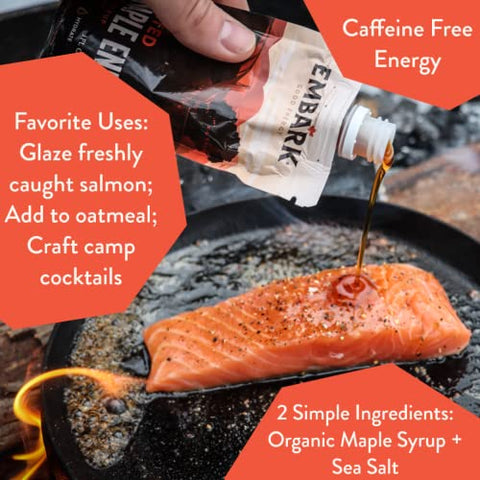 Embalagem com 6 Sachês de 90g de Gel Energético de Xarope de Bordo Embark, Nutrição Esportiva Natural Certificada Orgânica, Vegano, Sem Glúten, para Atletas e Aventureiros