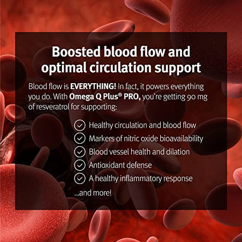 Omega Q Plus PRO – Suporte Profissional para o Coração e Envelhecimento Saudável com 200 mg de CoQ10 e 90 mg de Resveratrol para Produção Ótima de Energia Celular (90 cápsulas) - Dr. Sinatra