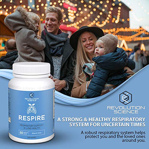Revolution Science - Respire – Suplemento de Suporte Pulmonar para Limpeza dos Pulmões – 60 cápsulas