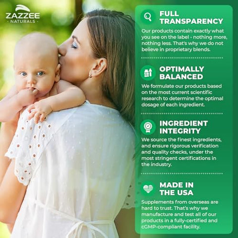 Cápsulas de Myo-Inositol, 2000 mg por Porção, 120 Cápsulas Veganas, Dosagem Ideal para Proporção 40:1, 100%% Vegetariano, Equilíbrio Hormonal - Zazzee