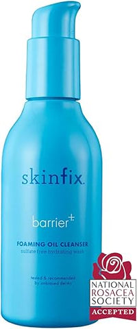 Barrier Foaming Oil Cleanser: Remove suavemente sujeira e maquiagem, reduz vermelhidão visível, não remove lipídios da pele, 6 fl oz (177 ml) - Skinfix