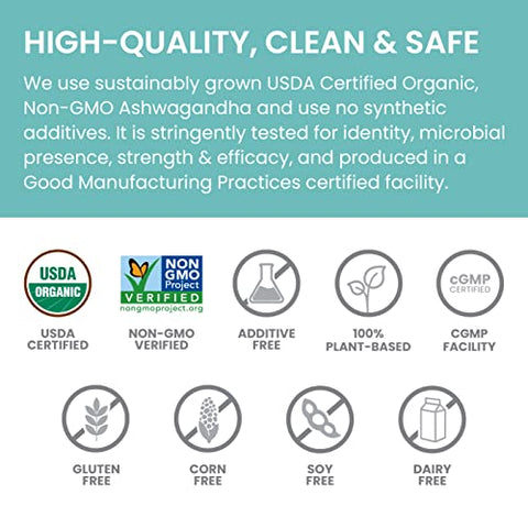 Ashwagandha Orgânico, Suplemento Herbal para Alívio do Estresse, Suporte Energético, Insônia Ocasional, Certificado Orgânico USDA, Não-OGM, Vegano, Sem Glúten, 670 mg - Himalaya
