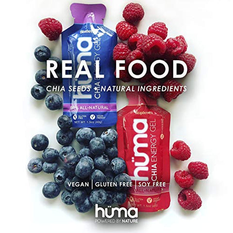 HÜMA CHIA ENERGY GEL - Huma Chia Energy Gel 12 Pack – Gel Energético de Alimentos Reais para Exercícios de Resistência – Amigável ao Estômago