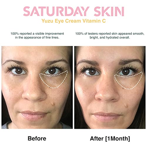 Creme para os Olhos Yuzu Vitamina C Iluminador Amplo Creme Coreano para Olheiras, Rugas e Olhos Inchados – Niacinamida, Cafeína – Hidratação, Anti-Envelhecimento [Brand Name] - Saturday Skin