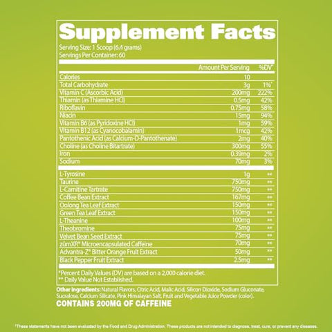 JetFuel Tropic Thunderburst: Pó Termogênico para Queima de Gordura, ZumXR Cafeína, Carnitina, Teanina, para Homens – 100g - GAT SPORT