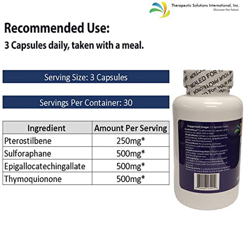 QuadraMune - Suplemento Dietético Natural Multi-Patenteado para Suporte Imunológico com uma Mistura Sinérgica de Pterostilbeno, Extrato de Broto de Brócolis e Extrato de Chá Verde – Marca em Destaque