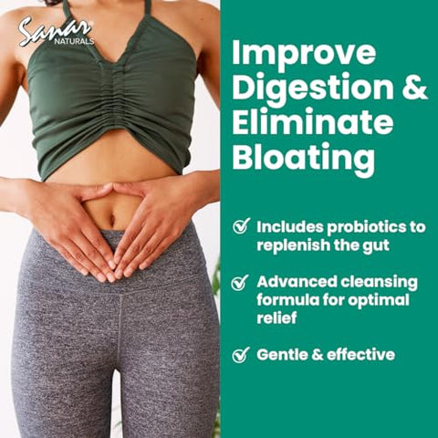 Colon Cleanser – 90 Cápsulas (2 Pacotes) – Fibra Alimentar, Ervas e Probióticos – Suporte Digestivo, Limpeza do Cólon para Mulheres - Sanar Naturals