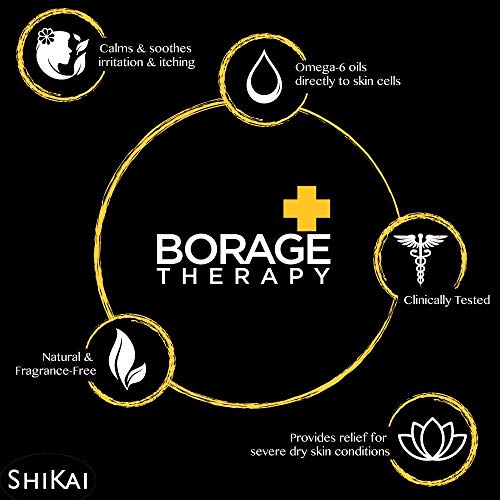 Borage Therapy Loção Hidratante para Pele Seca (480ml, Pacote com 2) Skincare sem Fragrância | Hidratante para Mãos Secas - ShiKai
