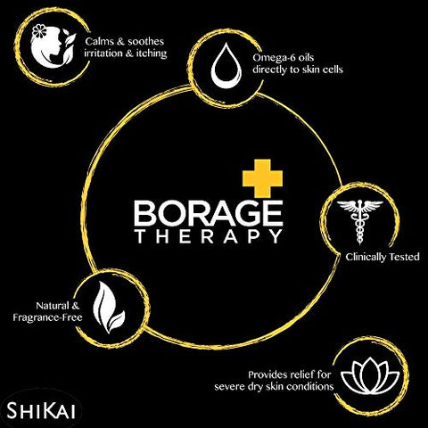 Borage Therapy Loção Hidratante para Pele Seca (480ml, Pacote com 2) Skincare sem Fragrância | Hidratante para Mãos Secas - ShiKai