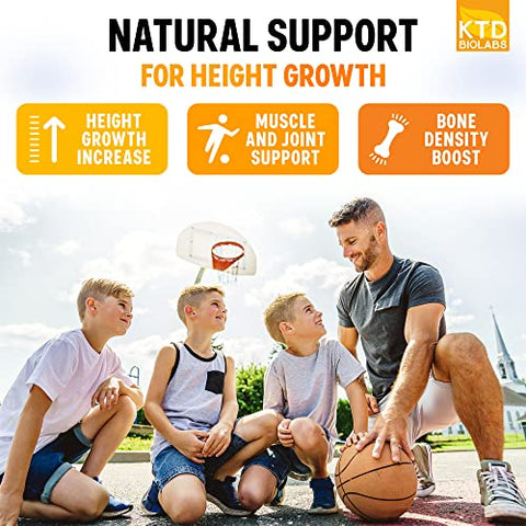 KTD BIOLABS - Pack 2 Growth Maximizer – Vitaminas Naturais para Crescimento de Altura – Feito nos EUA – Comprimidos de Crescimento para Atingir Altura
