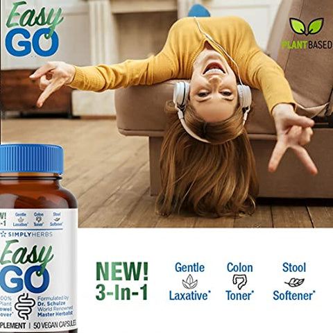 Dr. Schulze's - Dr. Schulze’s Easy GO Bowel Mover – Laxante Suave Formulado, Tonificador de Colo