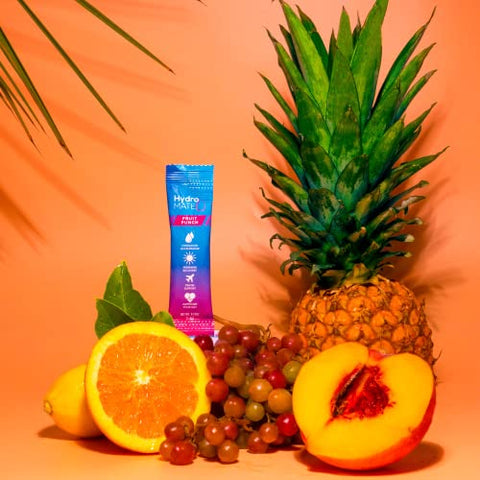 HydroMATE: Pacotes de Pó de Eletrólitos Sabor Fruta Punch para Hidratação com Baixo Teor de Açúcar – 16 Sticks - NatureWorks