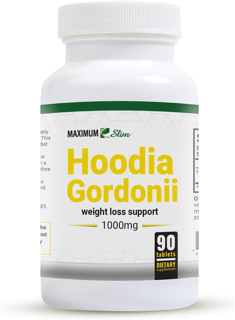 Hoodia – Extrato Herbal Natural em Pó – Fonte de Folha de Hoodia Gordonii – Supressor Natural de Apetite Vegano – Estimulante – 60 Cápsulas Vegetais - Maximum Slim
