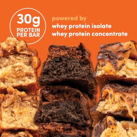 PROSUPPS - ProSupps MYBAR Barra de Alta Proteína, Sem Glúten, 30g de Proteína, Baixo Teor de Açúcar, Perfeita para Levar – Snack de Proteína Triplo (12 Barras, Sabor Manteiga de Amendoim, Triplo Chocolate,…)