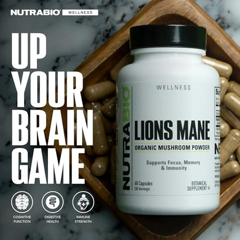Lion’s Mane – Cápsulas Vegetais de 500mg (60 caps) - NutraBio