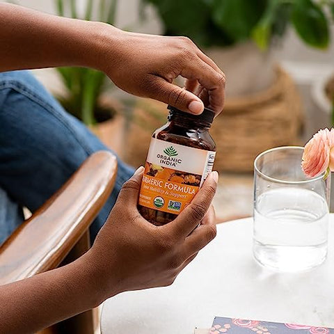 ORGANIC INDIA - Suplemento Herbal Organic India Cúrcuma Curcumina – Mobilidade Articular – 60 cápsulas – 500mg