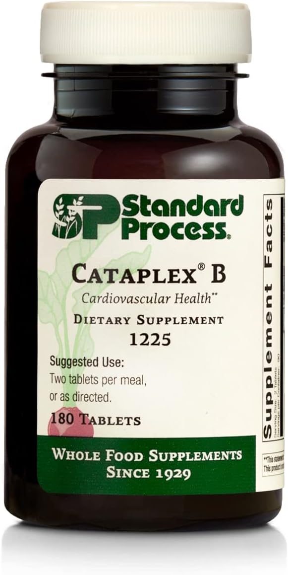 Standard Process Inc. - Cataplex B da Standard Process – Fórmula de Alimentos Integrais com Niacina, Vitamina B6, Tiamina e Inositol para Saúde Cardíaca, Metabolismo e Manutenção do Colesterol – 180 Comprimidos