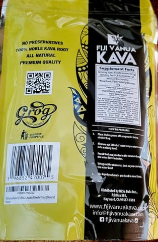Fiji Vanua Kava - FIJI VANUA KAVA – Pó de Vanuatu – 454g (1lb) – Potencialize seu bem-estar