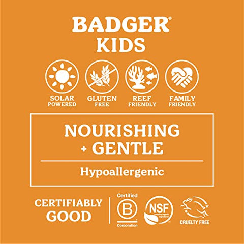 Combo Protetor Solar Infantil Mineral, Creme FPS 40 e Stick Facial FPS 35, Amplo Espectro Resistente à Água com Óxido de Zinco, Tangerina e Baunilha, 100% Seguro para os Recifes - Badger