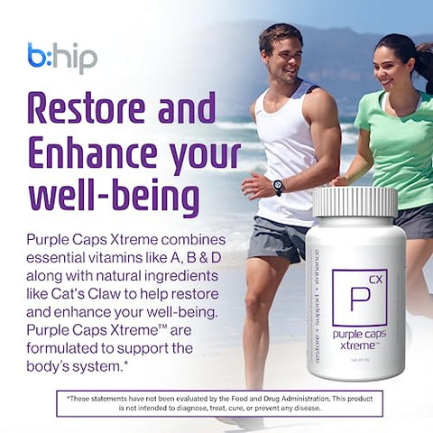 bhip - BHIP Global Purple Caps Xtreme – Antioxidantes Poderosos – 60 Cápsulas/Embalagem – Vitaminas