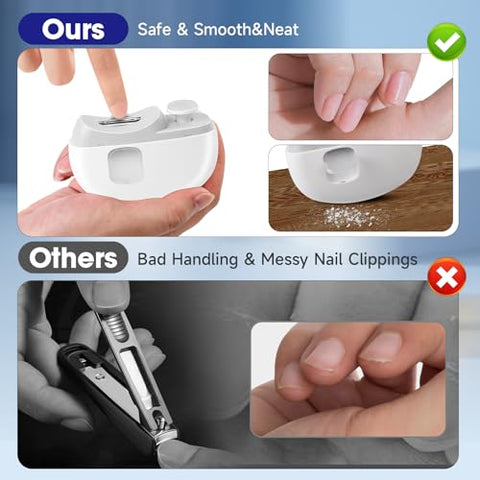 SUPERZZKKE - Cortador de Unhas Elétrico para Bebês – Aparador de Unhas 3 em 1, Polidor