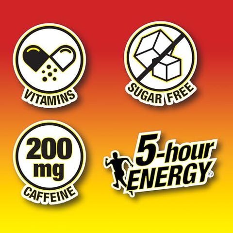Tiro de Energia Regular, Sabor de Frutas Vermelhas, Zero Calorias – 30ml - 5-hour ENERGY