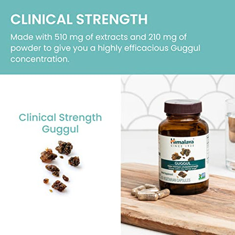 Guggul: Suplemento para Colesterol Saudável LDL, HDL e Níveis de Triglicerídeos, 750 mg, 60 Cápsulas Vegetarianas, 1 Mês de Fornecimento, 2 Pacotes - Himalaya