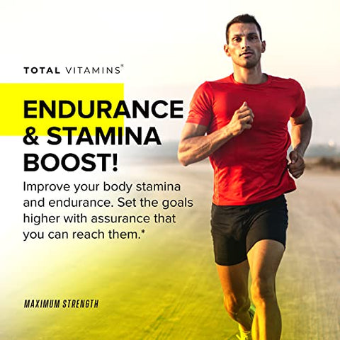 TOTAL VITAMINS - Alpha Pills – Booster de Testosterona para Homens – Suplemento Masculino para Aumento de Libido, Energia e Crescimento Muscular Max – 60 cápsulas de Test Boost – Marca Alpha