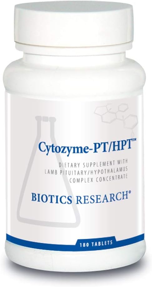 Cytozyme PT HPT Complexo de Hipófise e Hipotálamo de Cordeiro, Suporta a Função da Glândula Pituitária e Hipotálamo, Saúde Adrenal, Estimulante Cerebral 180 Tabs - Biotics Research
