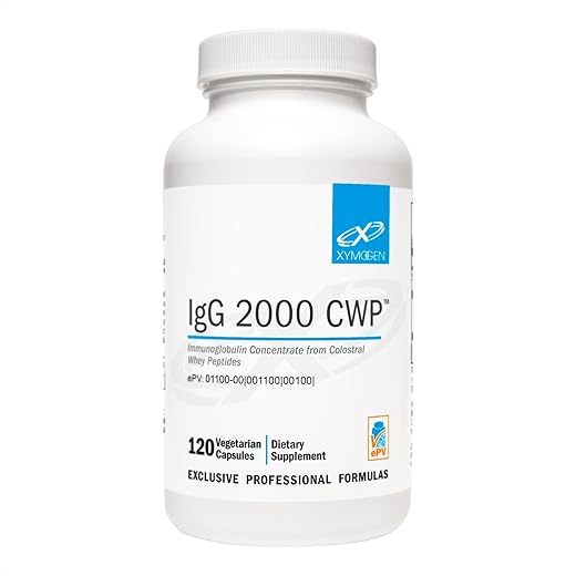 IgG 2000 CWP – Concentrado de Imunoglobulina (a partir de Peptídeos de Soro Colostral) para Apoiar a Saúde Intestinal, Função Imunológica e Atividade Saudável de Citocinas (120 Cápsulas) - XYMOGEN
