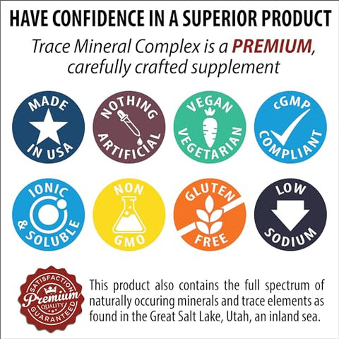 Inc,Mineral Resources International - Complexo de Minerais Traço | Minerais de Espectro Completo | Gotas Líquidas Iônicas de Minerais para Água | Eletrólitos, Suplemento de Hidratação | Frasco de Vidro de 60 ml