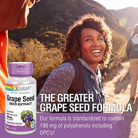 SOLARAY - Solaray Extrato de Semente de Uva 200 mg + Complexo Bioflavonoide | Cardiovascular Saudável | Solaray
