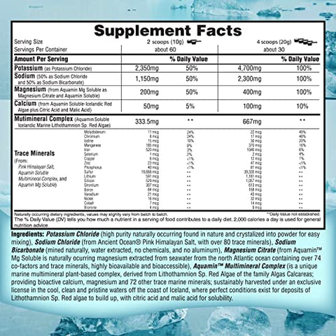 FAST LYTE - Suplemento em Pó para Eletrólitos em Jejum Sem Açúcar – Concentração de Magnésio e Potássio RDA, Sal de Jejum Amigável ao Keto – Comparado aos Ingredientes da Dieta Snake Juice – Livre de Açúcar