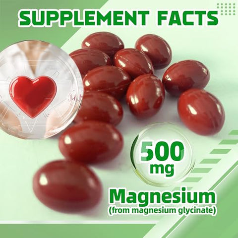 on greenvita - Magnésio Glycinate 500mg – Cápsulas Softgels de Fácil Absorção para um Sono Reparador – Alta Bioacessibilidade