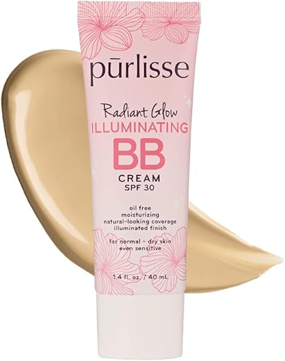 BB Cream Iluminador Radiante SPF30 Hidratante e Hidratante Natural Orgânico Cruelty-free Sulfato – 30ml - pūrlisse