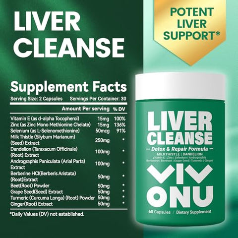 VivoNu - Limpeza do Fígado, Desintoxicação – Marca: Detox – 100% Natural e Eficaz