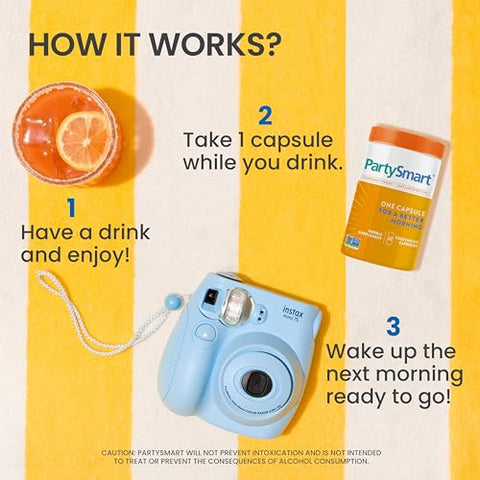 PartySmart: Cápsula para uma Manhã Melhor, Suporte ao Fígado à Base de Plantas para uma Manhã Após Beber, Estudo Clínico, Verificado pelo Projeto Não-OGM, 28 Cápsulas - Himalaya