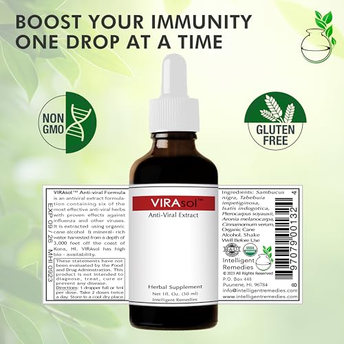 Intelligent Remedies - VIRAsol – Extrato Herbal com Sabugueiro, PAU D’arco, Canela e Pau Rosa Africano – 100g